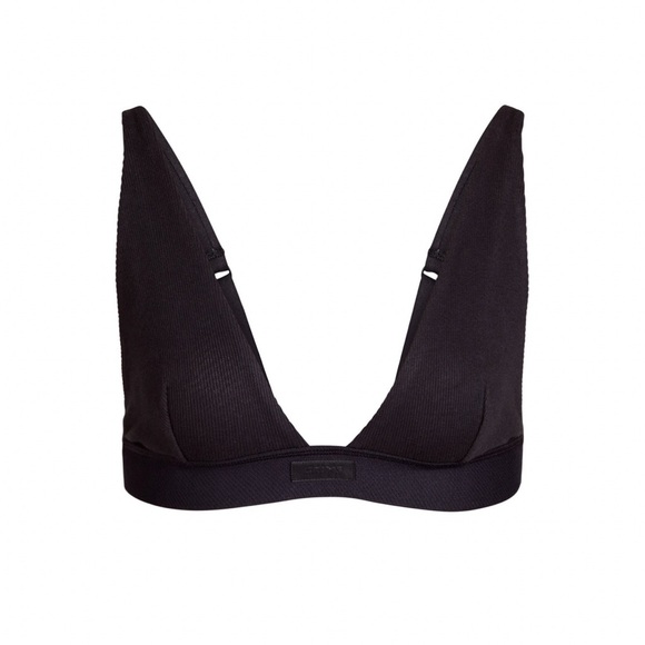 Cotton Rib Plunge Bra - Picture 1 of 2